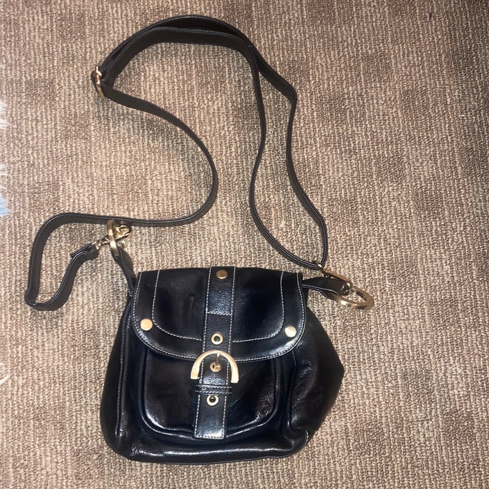 Perlina Black Crossbody Purse Bag